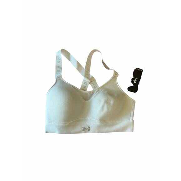 Under Armour Women's Small White Gray Ultra Light Support Foam Padding Bra - Picture 2 of 11